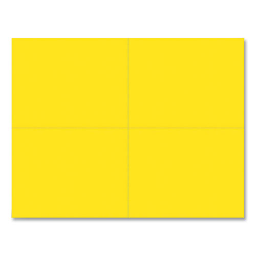 Printable Postcards, Inkjet, Laser, 110 lb, 5.5 x 4.25, Bright Yellow, 200 Cards, 4 Cards/Sheet, 50 Sheets/Pack-(GRP951840)