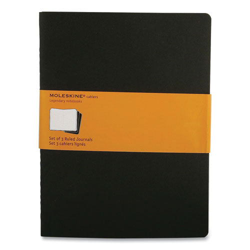 Cahier Journal, 1-Subject, Narrow Rule, Black Cover, (120) 9.75 x 7.5 Sheets, 3/Pack-(HBG705014)