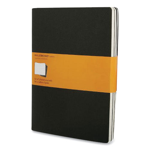 Cahier Journal, 1-Subject, Narrow Rule, Black Cover, 10 x 7.5 Sheets, 3/Pack-(HBG705038)