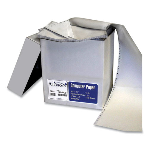 Continuous Feed Computer Paper, 1-Part, 15 lb Bond Weight, 9.5 x 11, White, 1,700/Carton-(IPS1851)