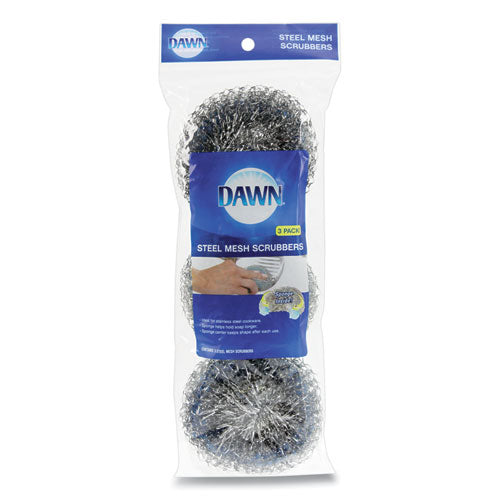 Ultra Steel Scrubbers, Gray/Silver, 3/Pack-(PGC437777)