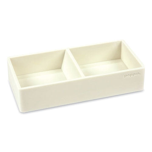 Softie This + That Tray, 2 Compartments, Silicone, 3 x 6.25 x 1.5, White-(PPJ100439)