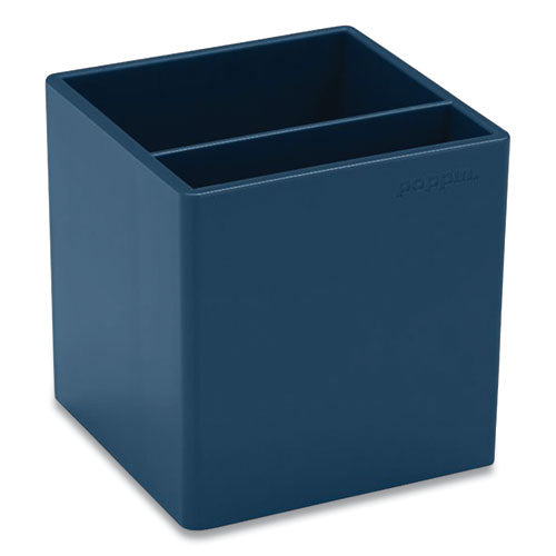 Pen Cup, Plastic, 3.25 x 3.25 x 3.25, Slate Blue-(PPJ105970)