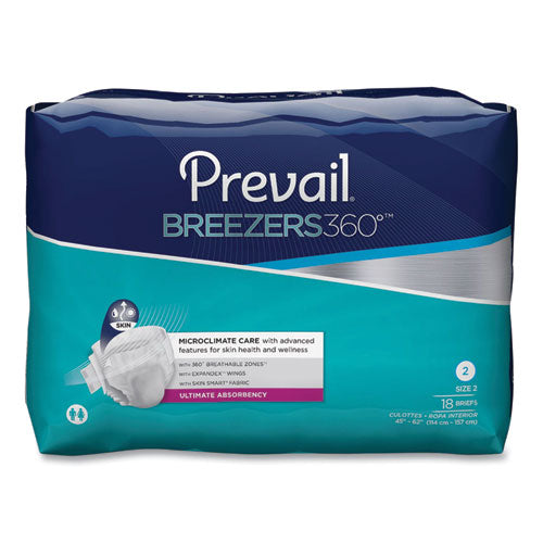 Breezers360 Degree Briefs, Ultimate Absorbency, Size 2, 45" to 62" Waist, 72/Carton-(PVLPVBNG013)