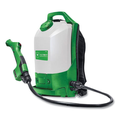 Professional Cordless Electrostatic Backpack Sprayer, 2.25 gal, 0.65" x 48" Hose, Green/Translucent White/Black-(VIVVP300ESK)