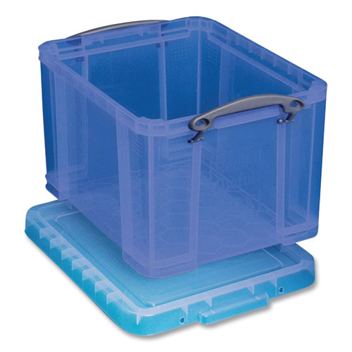 Snap-Lid Storage Bin, 8.45 gal, 14" x 18" x 12.25", Transparent Blue-(RUA32TBL)