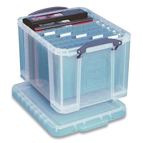 Stackable File Box, Legal Files, 14.5 x 18.5 x 12.75, Clear/Blue Accents-(RUA32CL)