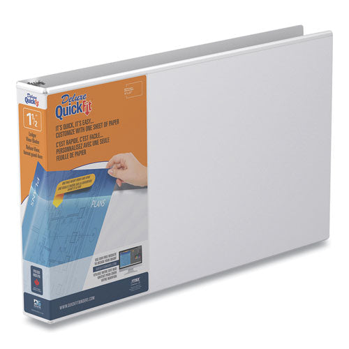 QuickFit Ledger D-Ring View Binder, 3 Rings, 1.5" Capacity, 11 x 17, White-(STW94020)
