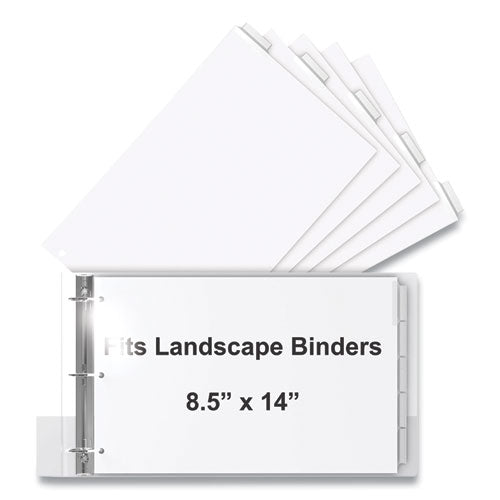 Landscape Orientation Index Dividers, 5-Tab, 14 x 8.5, White, 1 Set-(STW63200)