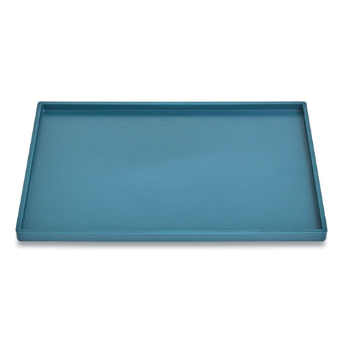 Slim Stackable Plastic Tray, 6.85 x 9.88 x 0.47, Teal-(TUD24380426)