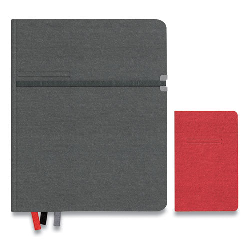 Large Mastery Journal with Pockets, 1-Subject, Narrow Rule, Charcoal/Red Cover, (192) 10 x 8 Sheets-(TUD24421817)