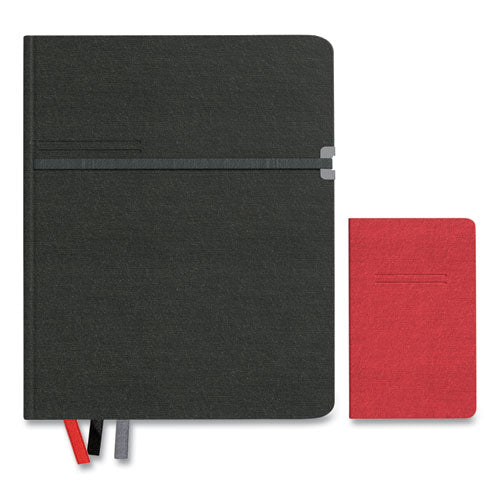 Large Mastery Journal with Pockets, 1-Subject, Narrow Rule, Black/Red Cover, (192) 10 x 8 Sheets-(TUD24421811)