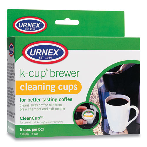 CleanCup Coffee Pod Brewer Cleaning Cups, 0.25 oz Cup, 5/Pack-(URN70135)