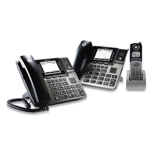 4 Line Phone System Bundle, 1 Deskphone, 1 Cordless Handset-(MTRML1002S)
