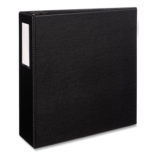 Durable Non-View Binder with DuraHinge and EZD Rings, 3 Rings, 4" Capacity, 11 x 8.5, Black, (8802)-(AVE08802)