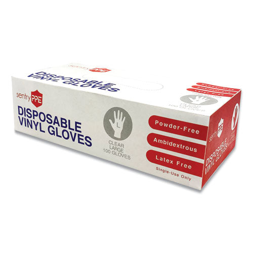 Single Use Vinyl Glove, Clear, Large, 100/Box, 10 Boxes/Carton-(GN1PE17331)