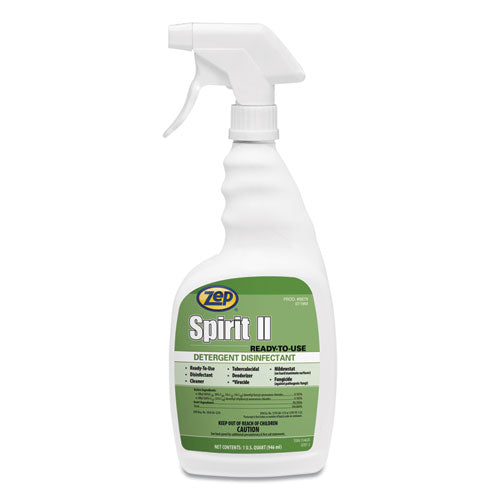 Spirit II Ready-to-Use Disinfectant, Citrus Scent, 32 oz Spray Bottle, 12/Carton-(ZPP67909)