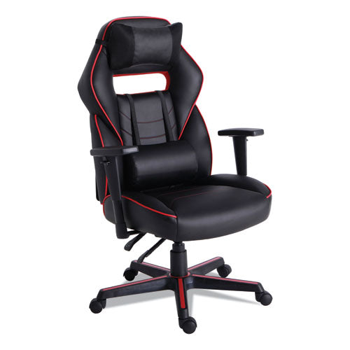 Racing Style Ergonomic Gaming Chair, Supports 275 lb, 15.91" to 19.8" Seat Height, Black/Red Trim Seat/Back, Black/Red Base-(ALEGM4136)