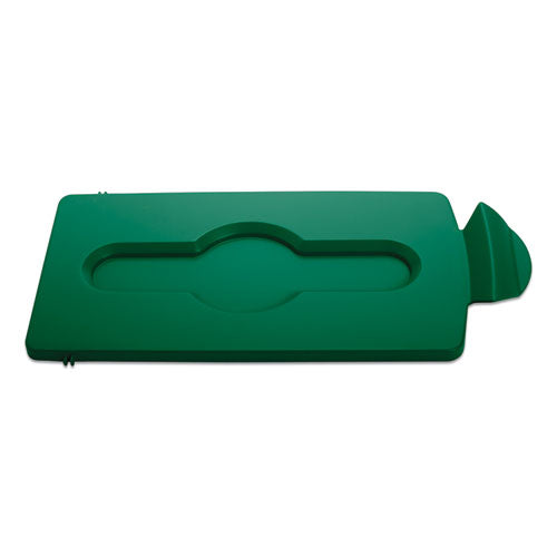 Slim Jim Single Stream Recycling Top for Slim Jim Containers, 8w x 16.5d x 0.5h, Green-(RCP2007884)