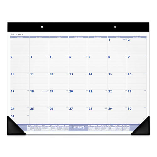 Desk Pad, 24 x 19, White Sheets, Black Binding, Black Corners, 12-Month (Jan to Dec): 2023-(AAGSW23000)