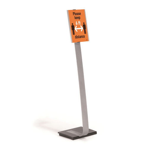 Info Sign Duo Floor Stand, Letter-Size Inserts, 15 x 46.5, Clear-(DBL481423)