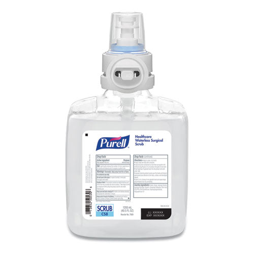 Waterless Surgical Scrub Gel Hand Sanitizer, 1,200 mL Refill Bottle, Fragrance-Free, For CS-8 Dispenser, 2/Carton-(GOJ786902CT)