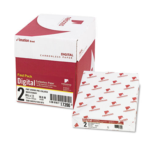 Fast Pack Digital Carbonless Paper, 2-Part, 8.5 x 11, White/Canary, 500 Sheets/Ream, 5 Reams/Carton-(NEK17390)