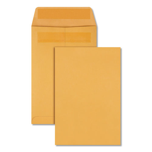 Redi-Seal Catalog Envelope, #1 3/4, Cheese Blade Flap, Redi-Seal Adhesive Closure, 6.5 x 9.5, Brown Kraft, 100/Box-(QUA43367)