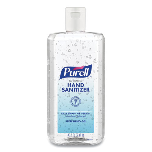 Advanced Refreshing Gel Hand Sanitizer, 1 L Flip Cap Bottle, Clean Scent, 4/Carton-(GOJ968304CT)