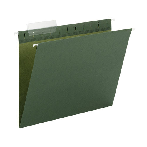 TUFF Hanging Folders with Easy Slide Tab, Letter Size, 1/3-Cut Tabs, Standard Green, 20/Box-(SMD64036)