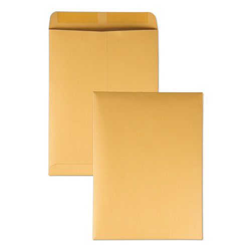 Catalog Envelope, 20 lb Bond Weight Kraft, #10 1/2, Square Flap, Gummed Closure, 9 x 12, Brown Kraft, 250/Box-(QUA41460)