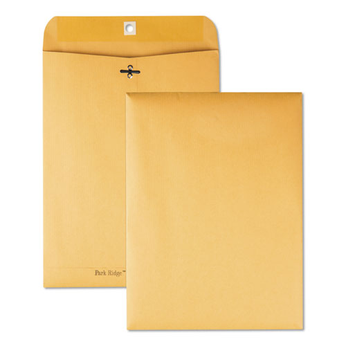 Park Ridge Kraft Clasp Envelope, #90, Square Flap, Clasp/Gummed Closure, 9 x 12, Brown Kraft, 100/Box-(QUA43090)