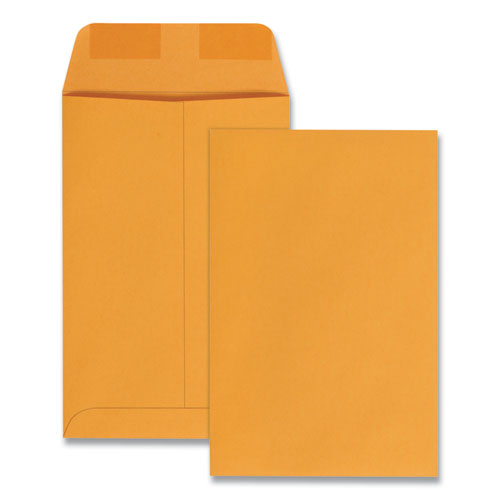 Catalog Envelope, 28 lb Bond Weight Kraft, #1, Square Flap, Gummed Closure, 6 x 9, Brown Kraft, 100/Box-(QUA40767)