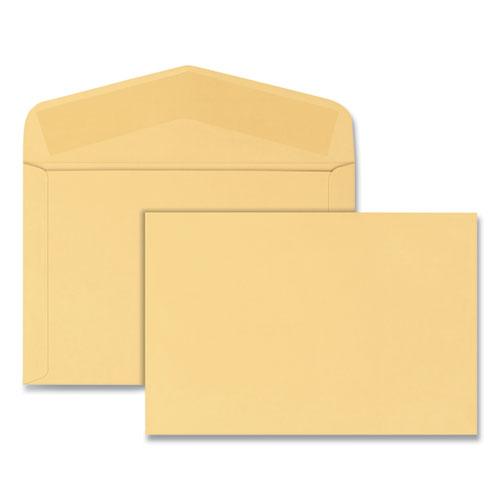 Open-Side Booklet Envelope, #15, Hub Flap, Gummed Closure, 10 x 15, Manila, 100/Box-(QUA54416)