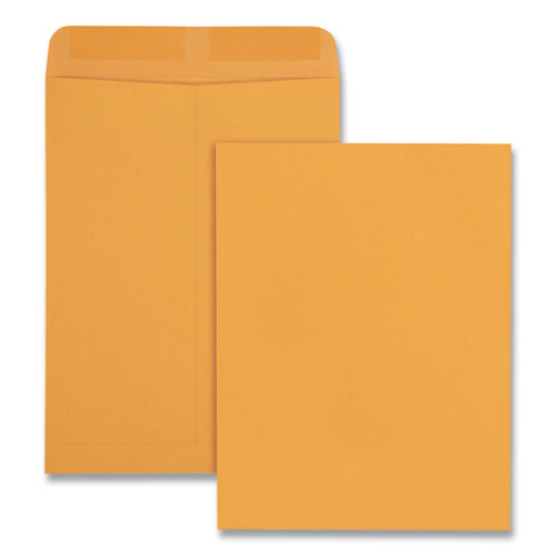 Catalog Envelope, 28 lb Bond Weight Kraft, #10 1/2, Square Flap, Gummed Closure, 9 x 12, Brown Kraft, 100/Box-(QUA41467)