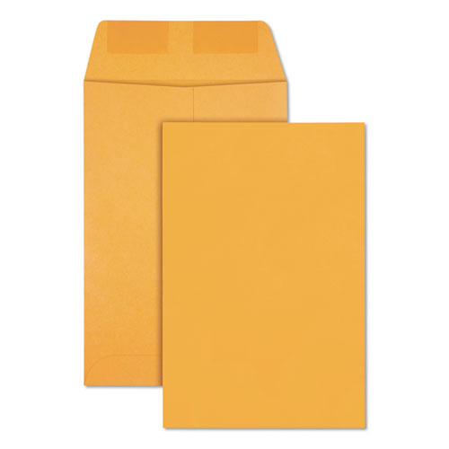 Catalog Envelope, 28 lb Bond Weight Kraft, #1, Square Flap, Gummed Closure, 6 x 9, Brown Kraft, 500/Box-(QUA40765)