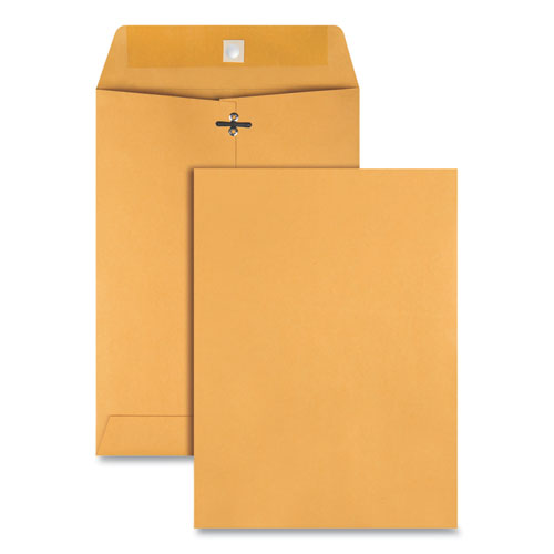 Clasp Envelope, 28 lb Bond Weight Kraft, #75, Square Flap, Clasp/Gummed Closure, 7.5 x 10.5, Brown Kraft, 100/Box-(QUA37875)