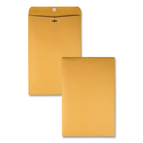 Clasp Envelope, 32 lb Bond Weight Kraft, #15, Square Flap, Clasp/Gummed Closure, 10 x 15, Brown Kraft, 100/Box-(QUA37798)