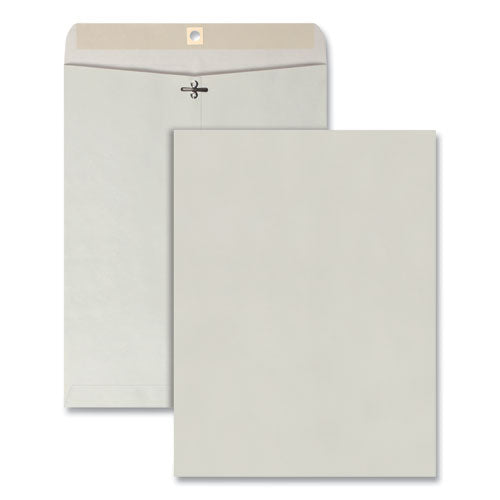 Clasp Envelope, 28 lb Bond Weight Kraft, #97, Square Flap, Clasp/Gummed Closure, 10 x 13, Executive Gray, 100/Box-(QUA38597)