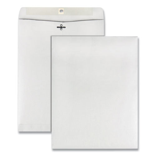 Clasp Envelope, 28 lb Bond Weight Paper, #97, Square Flap, Clasp/Gummed Closure, 10 x 13, White, 100/Box-(QUA38397)
