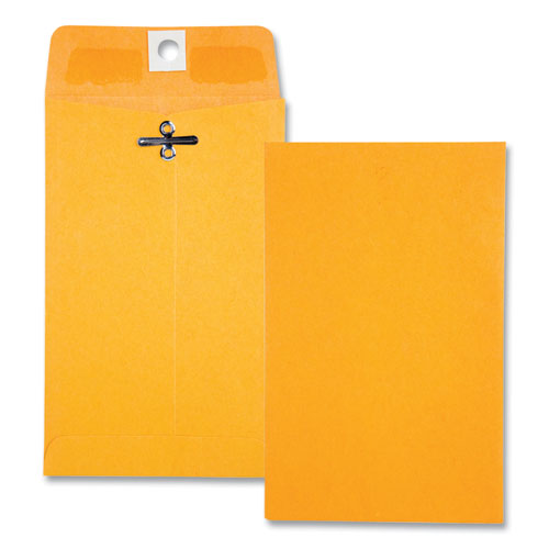 Clasp Envelope, 28 lb Bond Weight Kraft, #15, Square Flap, Clasp/Gummed Closure, 4 x 6.38, Brown Kraft, 100/Box-(QUA37815)