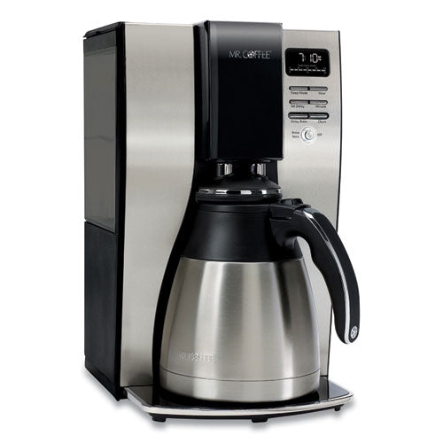 10-Cup Thermal Programmable Coffeemaker, Stainless Steel/Black-(MFE2131962)