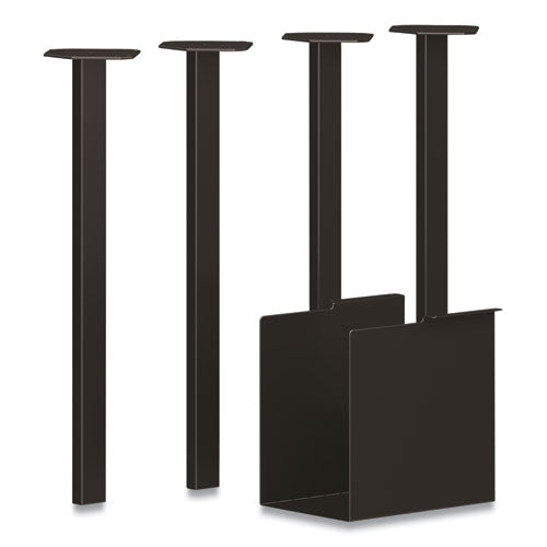Coze Writing Desk Post Legs with U-Storage Compartment, 5.75" x 28", Black, 4 Legs/Set-(HONHLCPL29USP71)