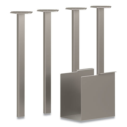 Coze Writing Desk Post Legs with U-Storage Compartment, 5.75" x 28", Silver, 4 Legs/Set-(HONHLCPL29USPR6)