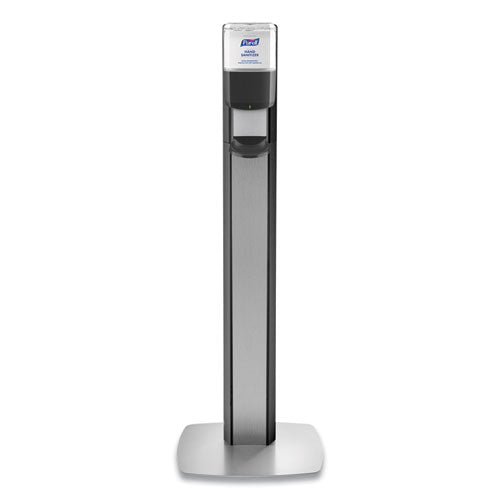 MESSENGER ES8 Silver Panel Floor Stand with Dispenser, 1,200 mL, 16.75 x 6 x 40, Silver/Graphite-(GOJ7318DSSLV)