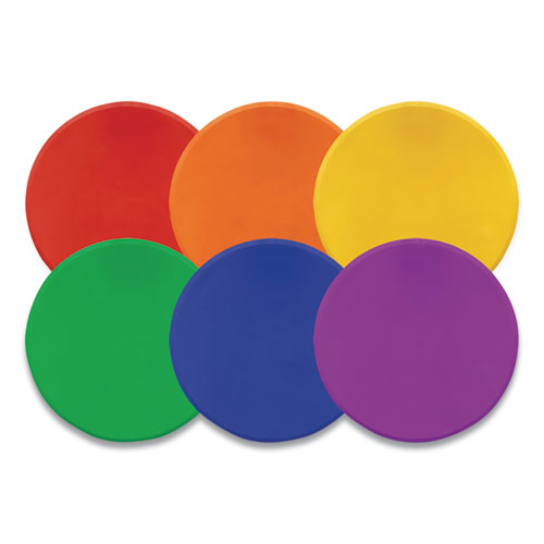 Extra Large Poly Marker Set, 12" dia, Assorted Colors, 6 Spots/Set-(CSIXLMSPSET)