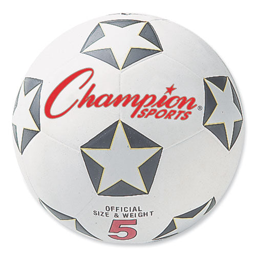 Rubber Sports Ball, For Soccer, No. 5 Size, White/Black-(CSISRB5)