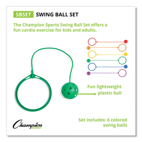 Swing Ball Set, 5.5" Diameter, Assorted Colors, 6/Set-(CSISBSET)