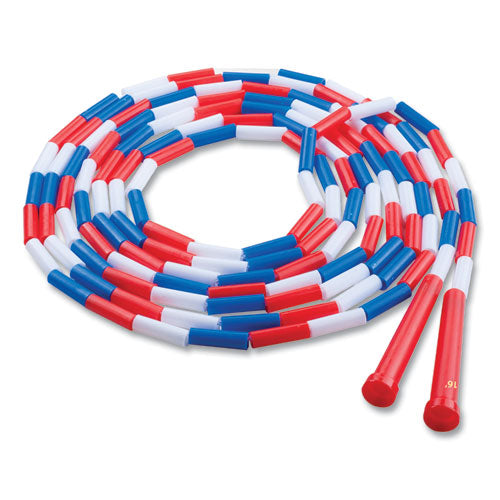 Segmented Plastic Jump Rope, 16 ft, Red/Blue/White-(CSIPR16)