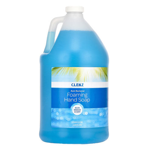 CLENZ Antibacterial Foaming Hand Soap, Blue Breeze Scent, 1 gal Bottle-(GN1ALPC7)